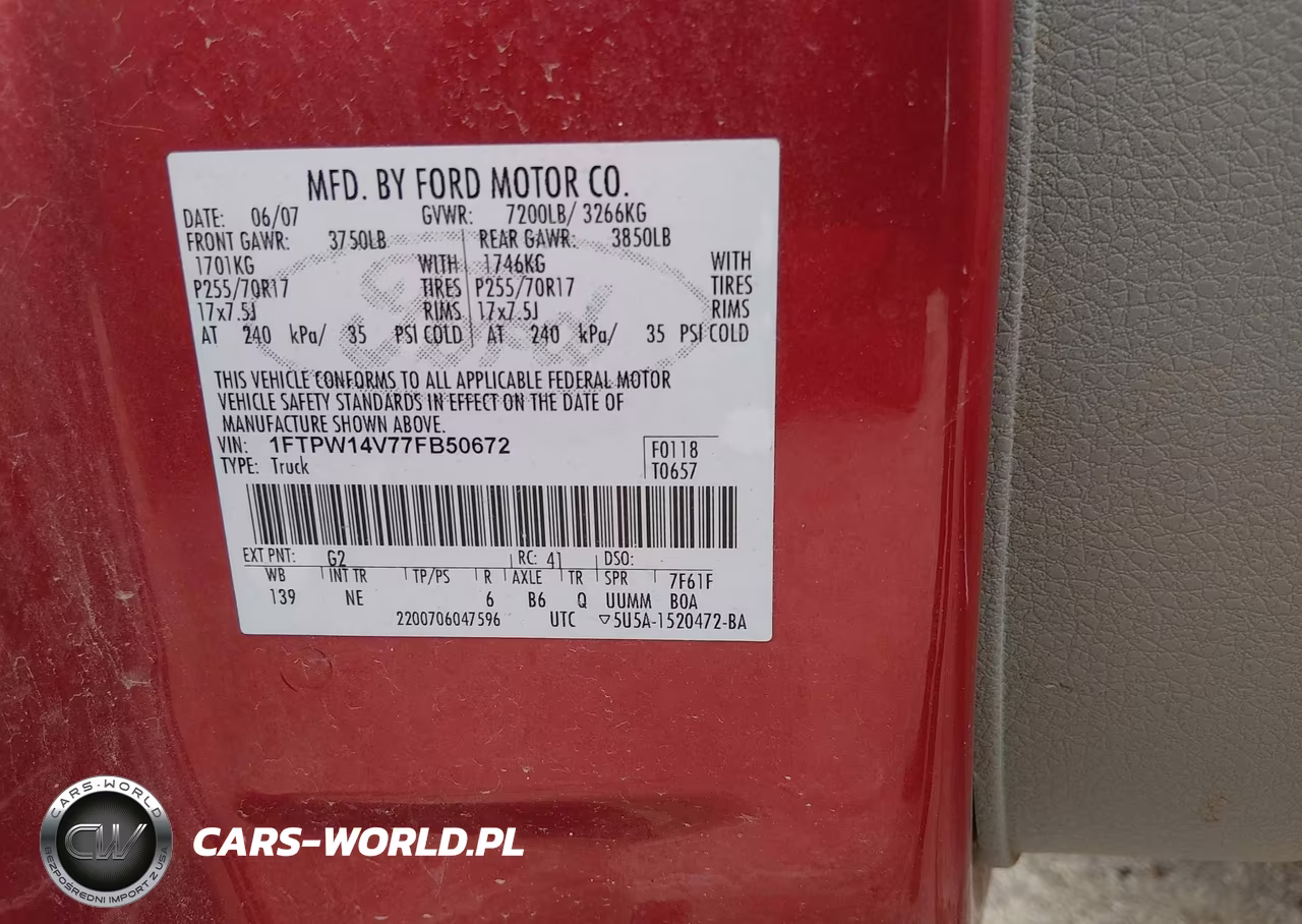 2007 Ford F-150 Fx4-Lariat-Xlt VIN:1FTPW14V77FB50672 - 9