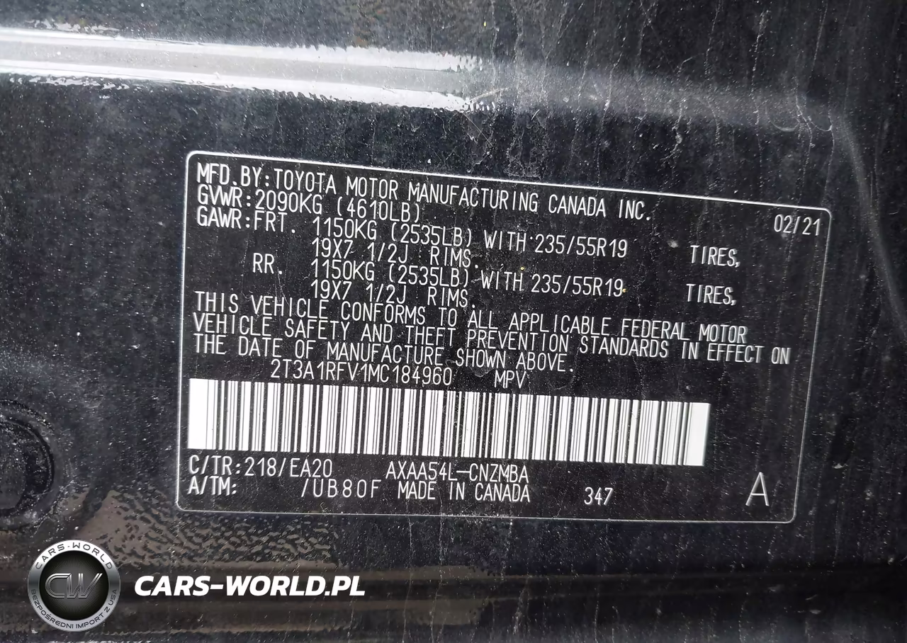 2021 Toyota Rav4 Xle Premium VIN:2T3A1RFV1MC184960 - 9