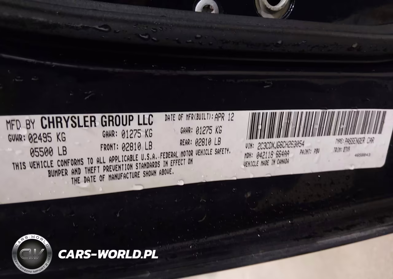 2012 Dodge Charger Sxt VIN:2C3CDXJG6CH263054 - 9