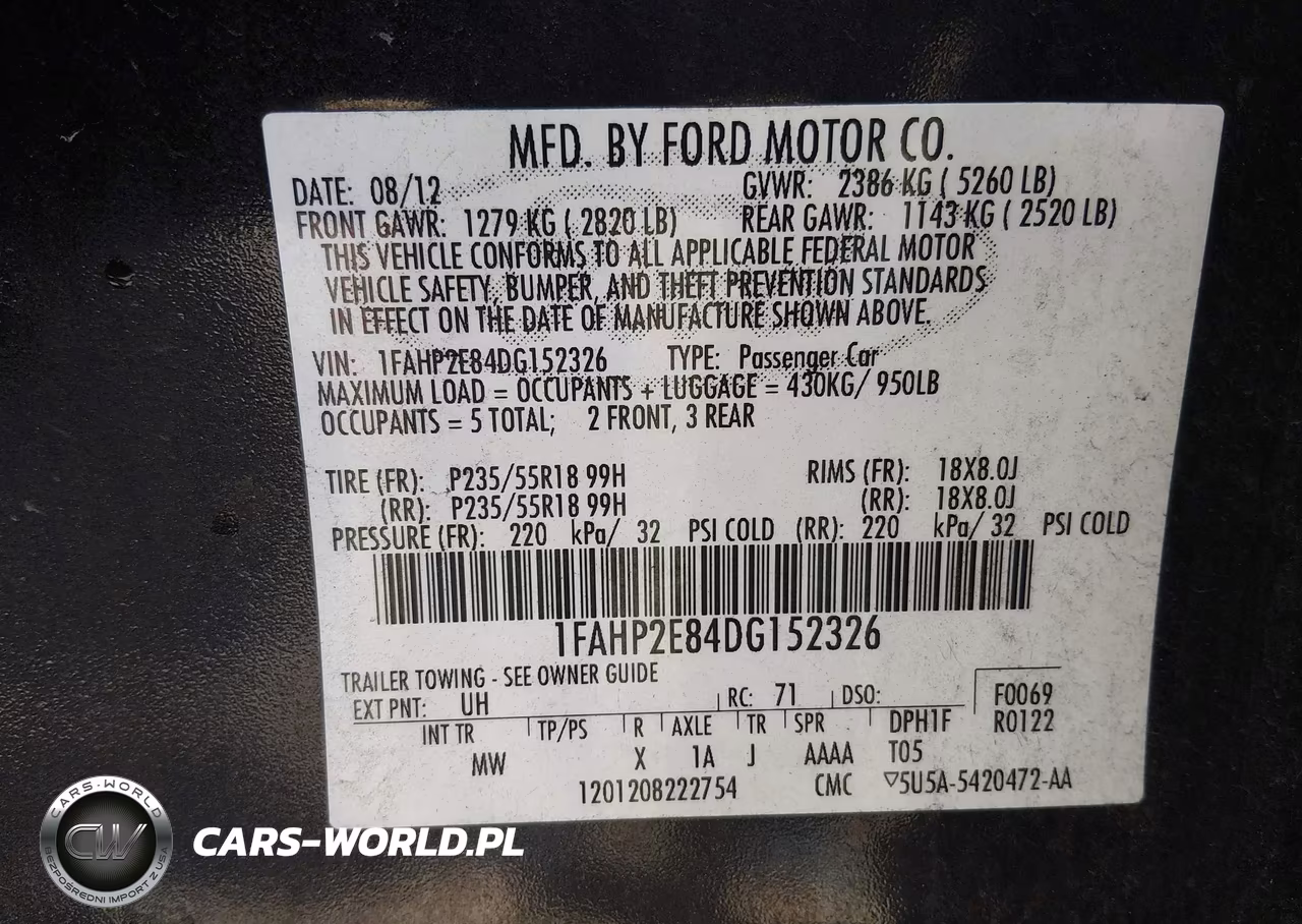 2013 Ford Taurus Sel VIN:1FAHP2E84DG152326 - 9