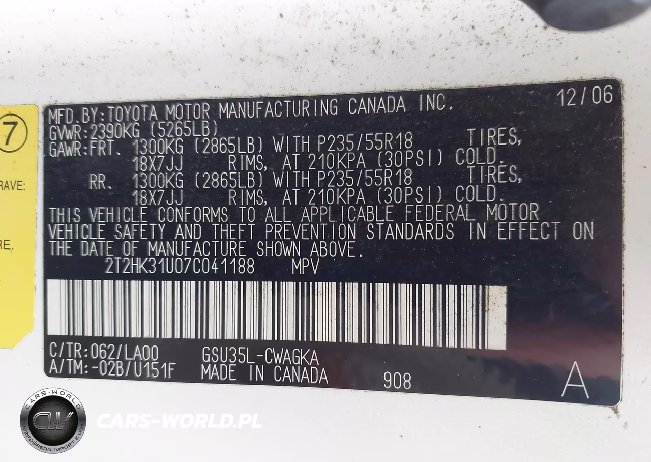 2007 Lexus Rx 350 VIN:2T2HK31U07C041188 - 9