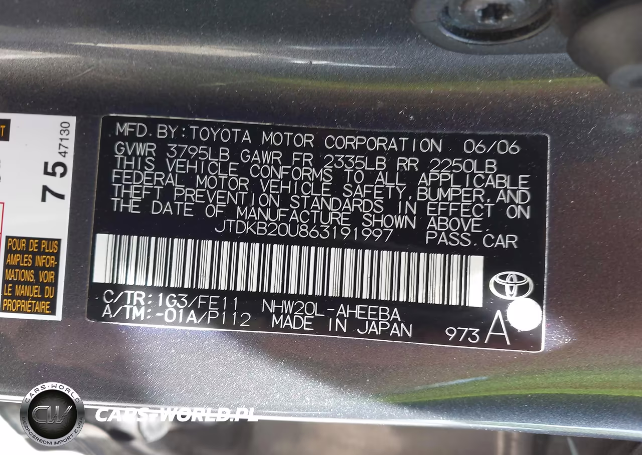 2006 Toyota Prius VIN:JTDKB20U863191997 - 9
