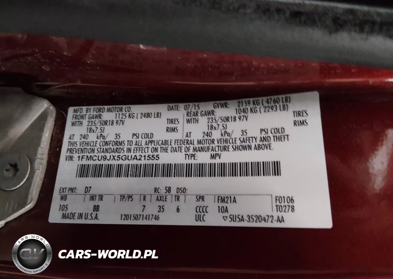 2016 Ford Escape Titanium VIN:1FMCU9JX5GUA21555 - 9