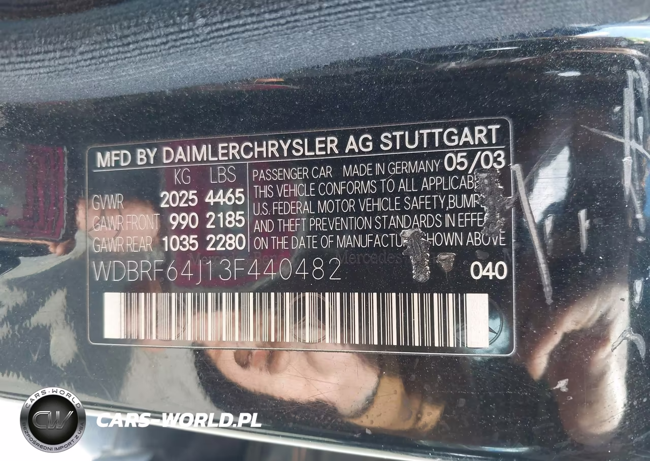 2003 Mercedes-Benz C 320 Sport VIN:WDBRF64J13F440482 - 9