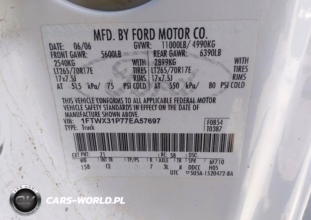2007 Ford F-350 Lariat-Xl-Xlt VIN:1FTWX31P77EA57697 - 8