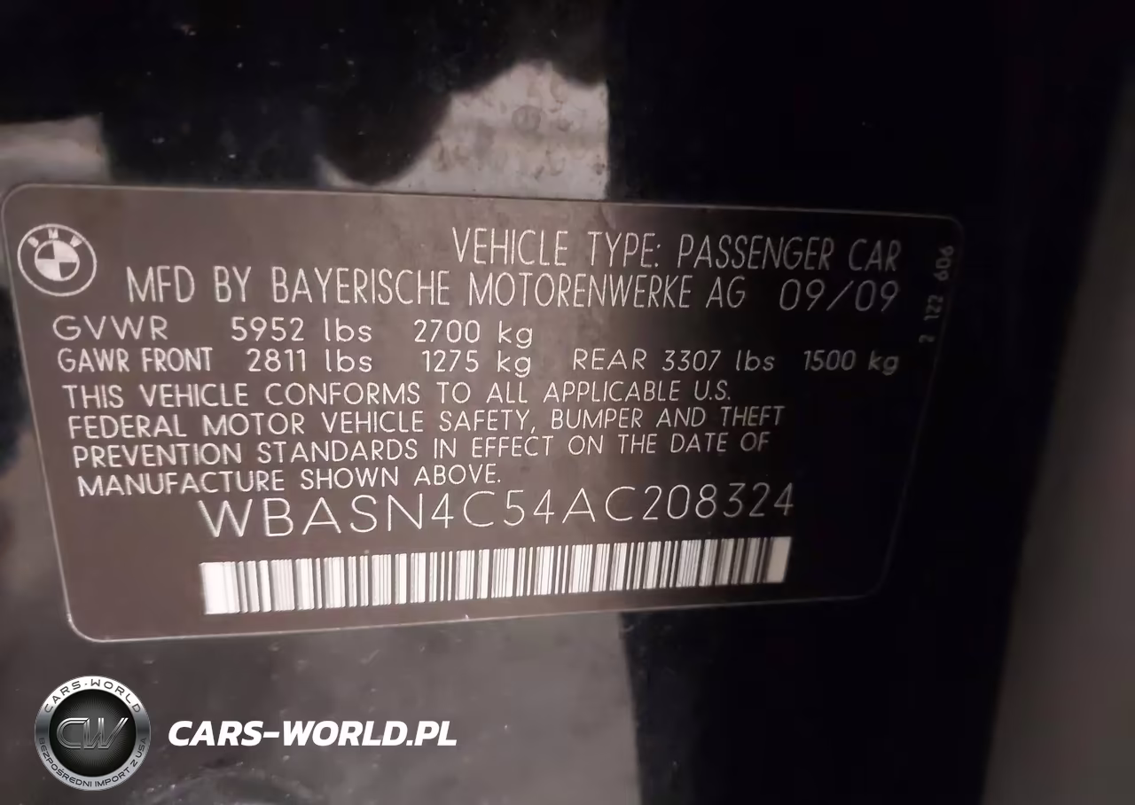 2010 BMW 550I Gran Turismo VIN:WBASN4C54AC208324 - 9
