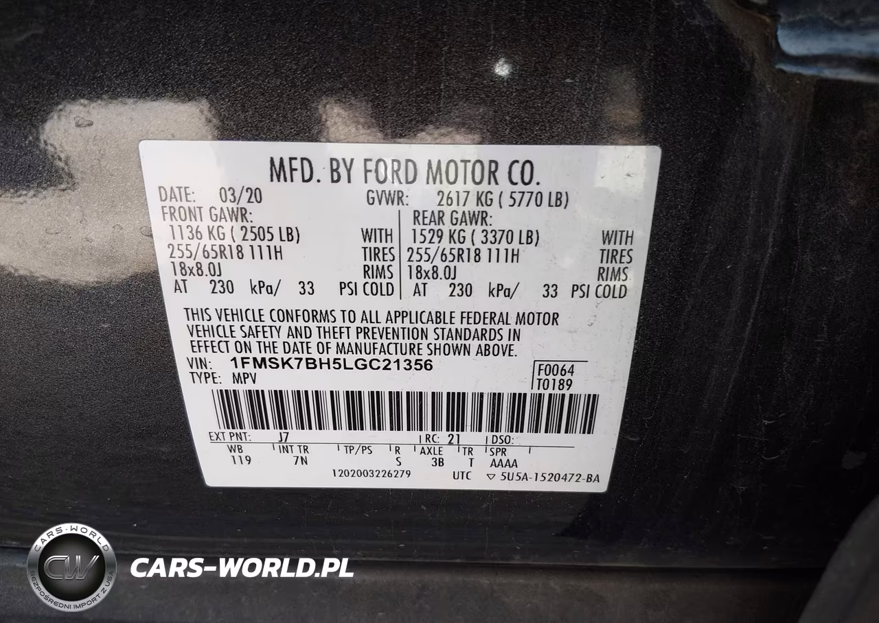 2020 Ford Explorer VIN:1FMSK7BH5LGC21356 - 9