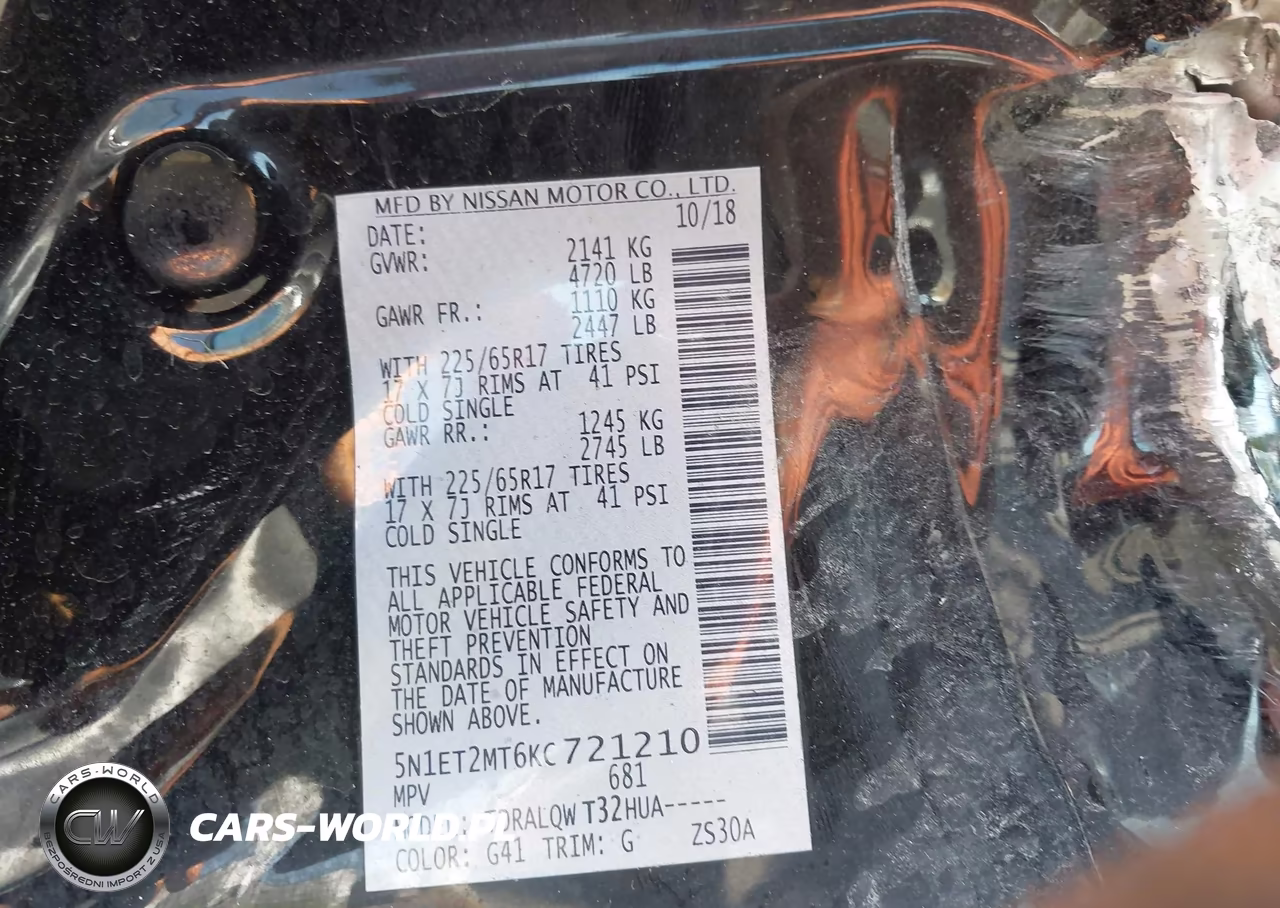 2019 Nissan Rogue Hybrid Sv VIN:5N1ET2MT6KC721210 - 9