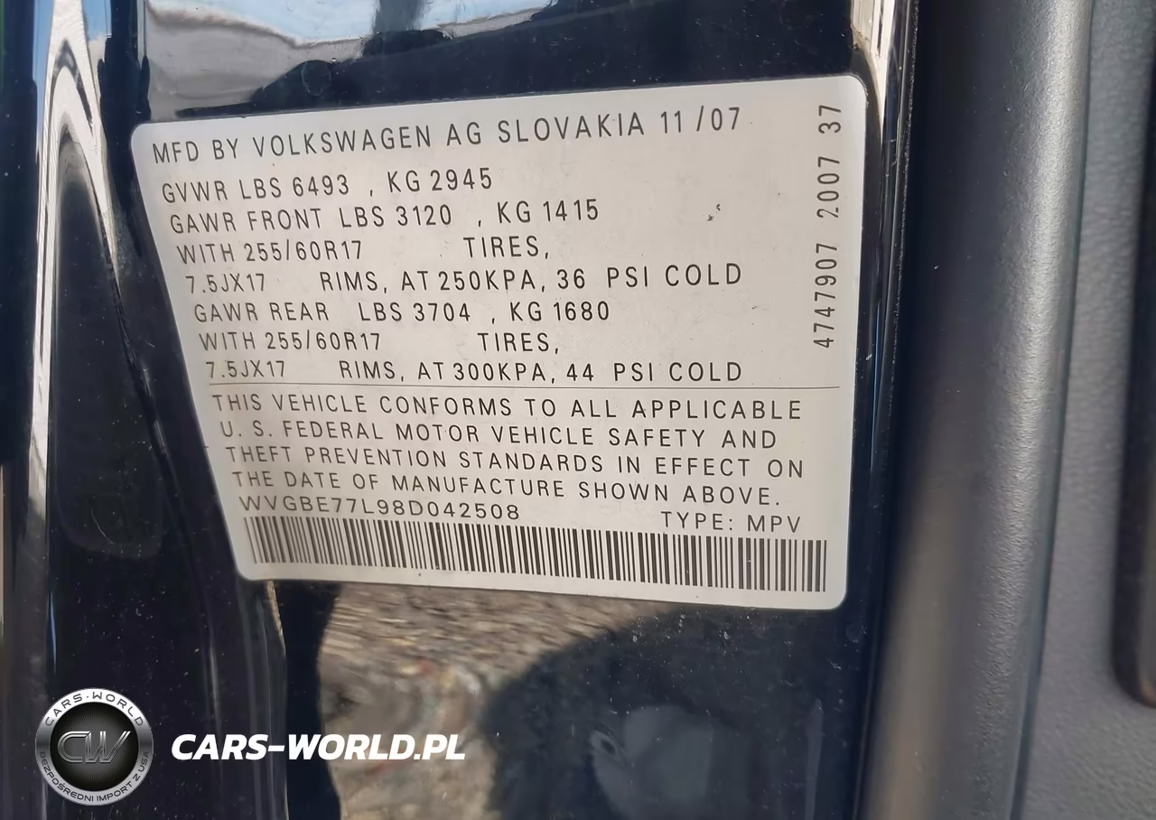 2008 Volkswagen Touareg 2 Vr6 Fsi VIN:WVGBE77L98D042508 - 9