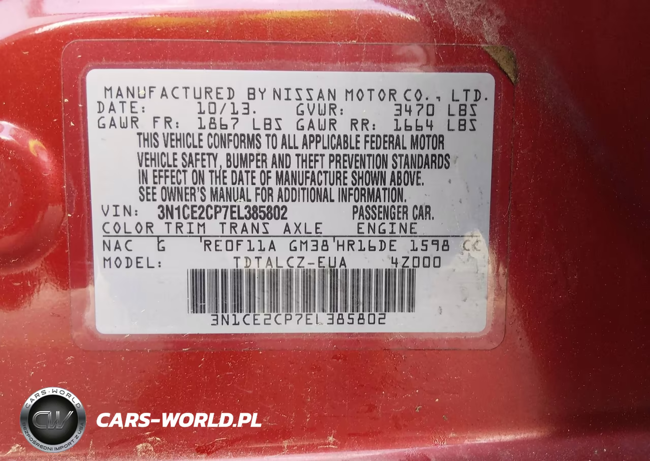 2014 Nissan Versa Note S Plus VIN:3N1CE2CP7EL385802 - 9