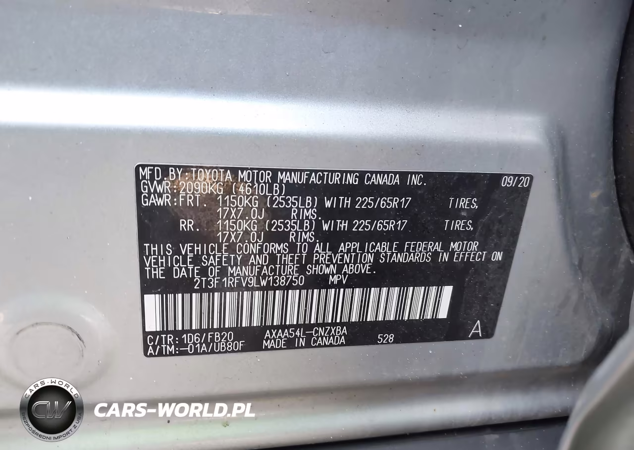 2020 Toyota Rav4 Le VIN:2T3F1RFV9LW138750 - 9