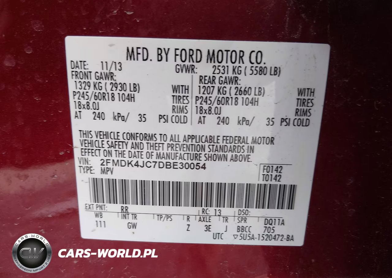 2013 Ford Edge Sel VIN:2FMDK4JC7DBE30054 - 9