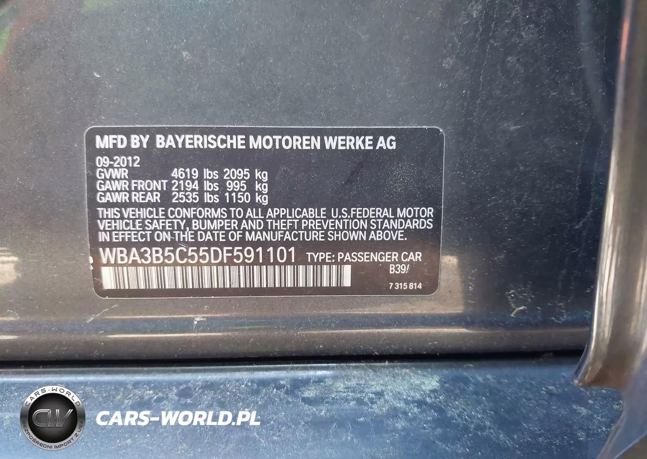2013 BMW 328I xDrive VIN:WBA3B5C55DF591101 - 9