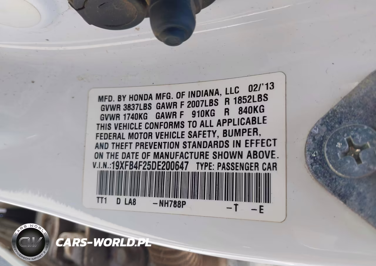 2013 Honda Civic Hybrid VIN:19XFB4F25DE200647 - 9
