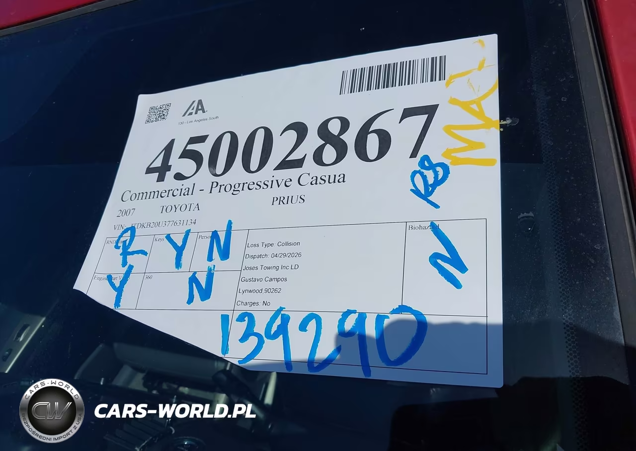 2007 Toyota Prius VIN:JTDKB20U377631134 - 12
