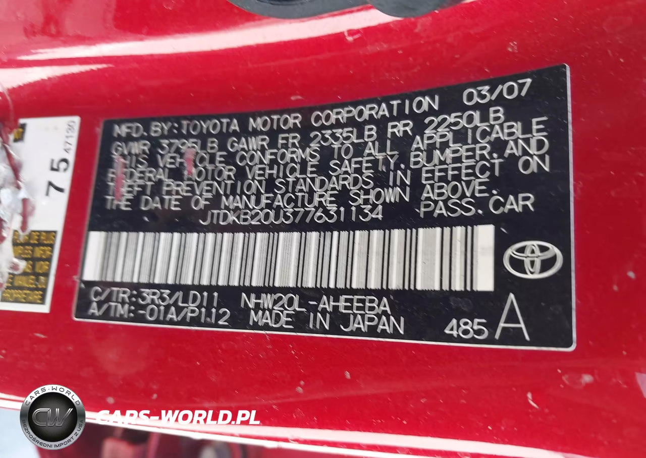 2007 Toyota Prius VIN:JTDKB20U377631134 - 9