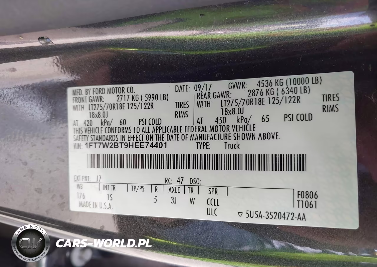 2017 Ford F-250 Xl VIN:1FT7W2BT9HEE74401 - 9