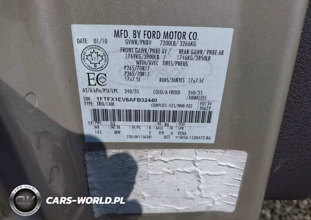 2010 Ford F-150 Fx4-Lariat-Xl-Xlt VIN:1FTFX1EV8AFB32440 - 9
