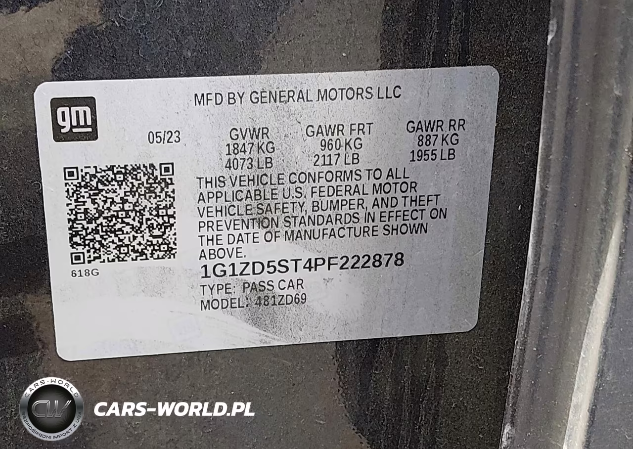 2023 Chevrolet Malibu Fwd 1Lt VIN:1G1ZD5ST4PF222878 - 9