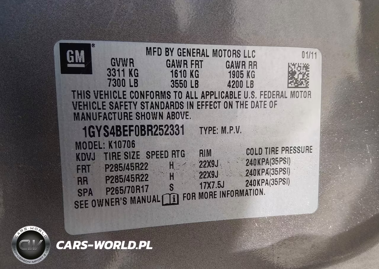 2011 Cadillac Escalade Luxury VIN:1GYS4BEF0BR252331 - 9