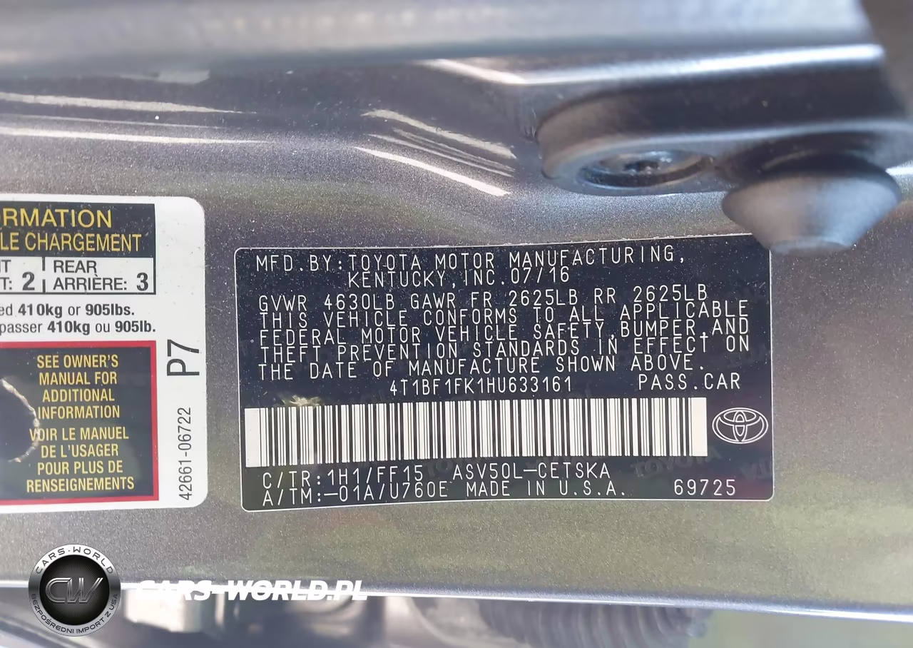 2017 Toyota Camry Se VIN:4T1BF1FK1HU633161 - 9