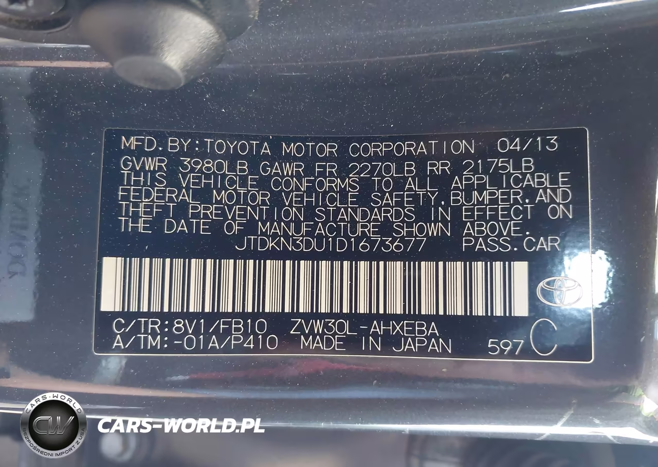 2013 Toyota Prius Three VIN:JTDKN3DU1D1673677 - 9