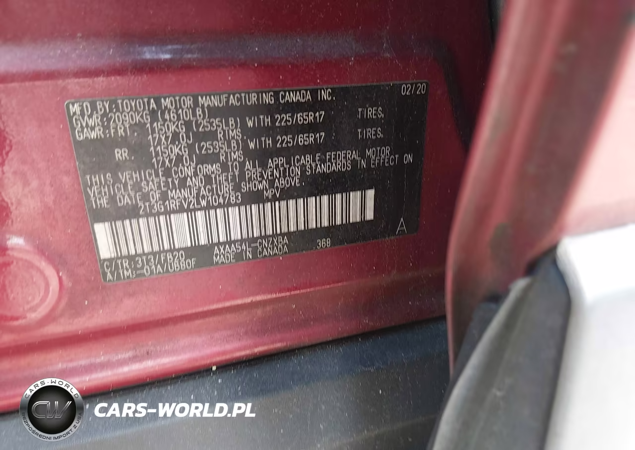 2020 Toyota Rav4 Le VIN:2T3G1RFV2LW104783 - 9
