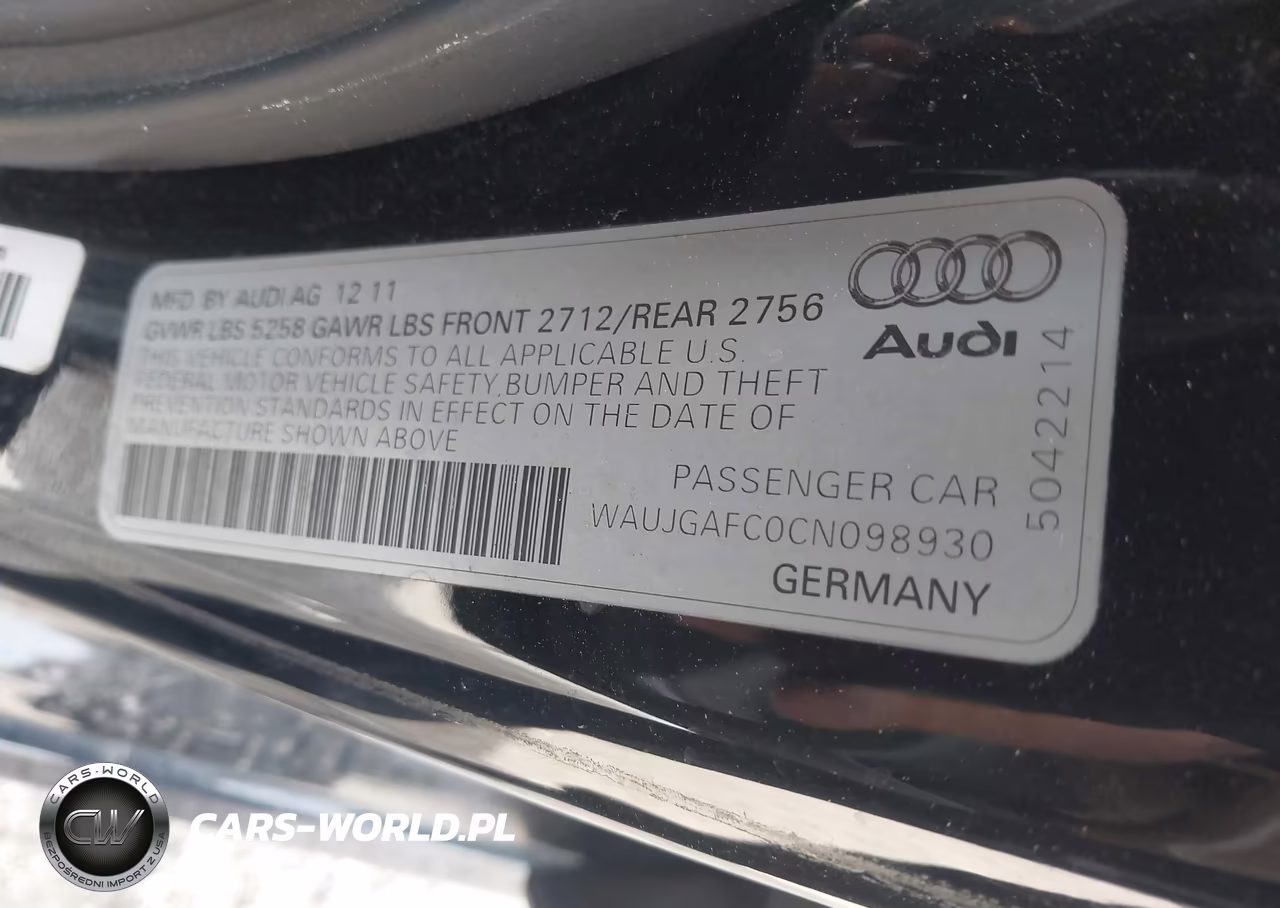 2012 Audi A6 3.0 Premium VIN:WAUJGAFC0CN098930 - 9