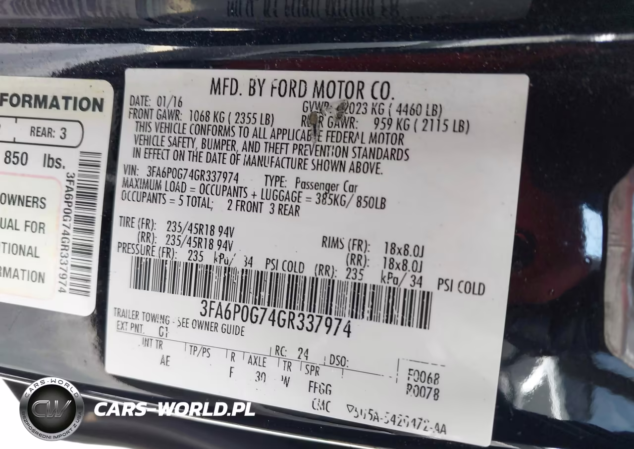 2016 Ford Fusion S VIN:3FA6P0G74GR337974 - 9