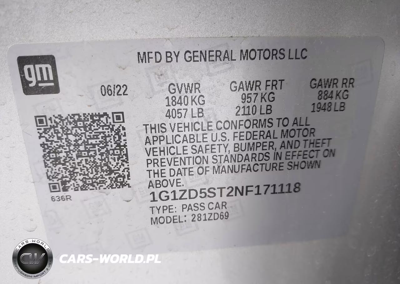 2022 Chevrolet Malibu Fwd Lt VIN:1G1ZD5ST2NF171118 - 9