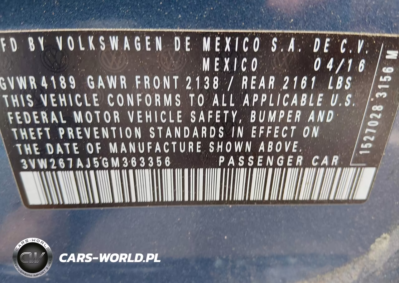 2016 Volkswagen Jetta 1.4T S VIN:3VW267AJ5GM363356 - 9