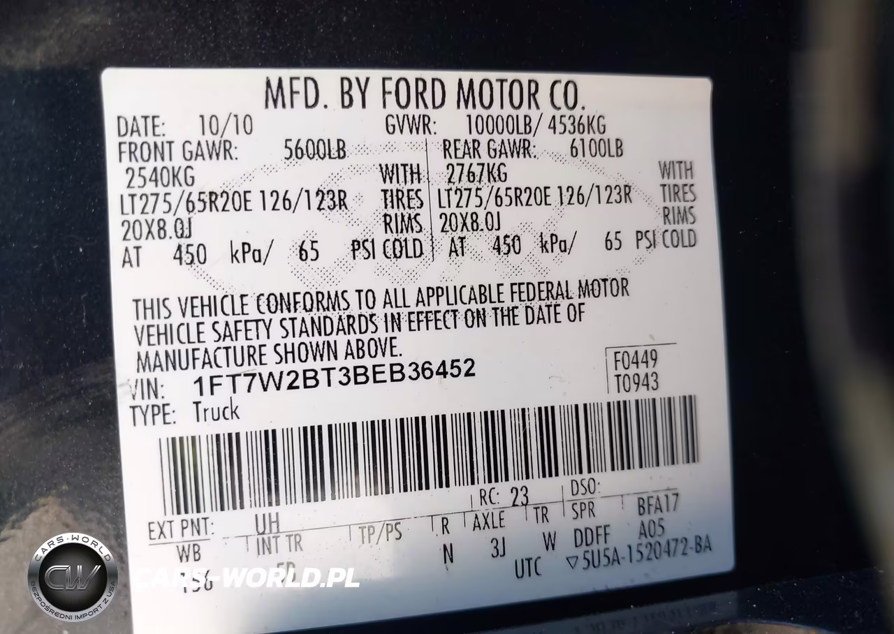 2011 Ford F-250 Lariat VIN:1FT7W2BT3BEB36452 - 9