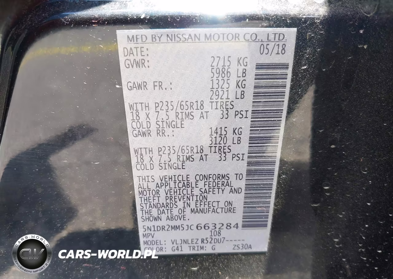 2018 Nissan Pathfinder Sv VIN:5N1DR2MM5JC663284 - 9