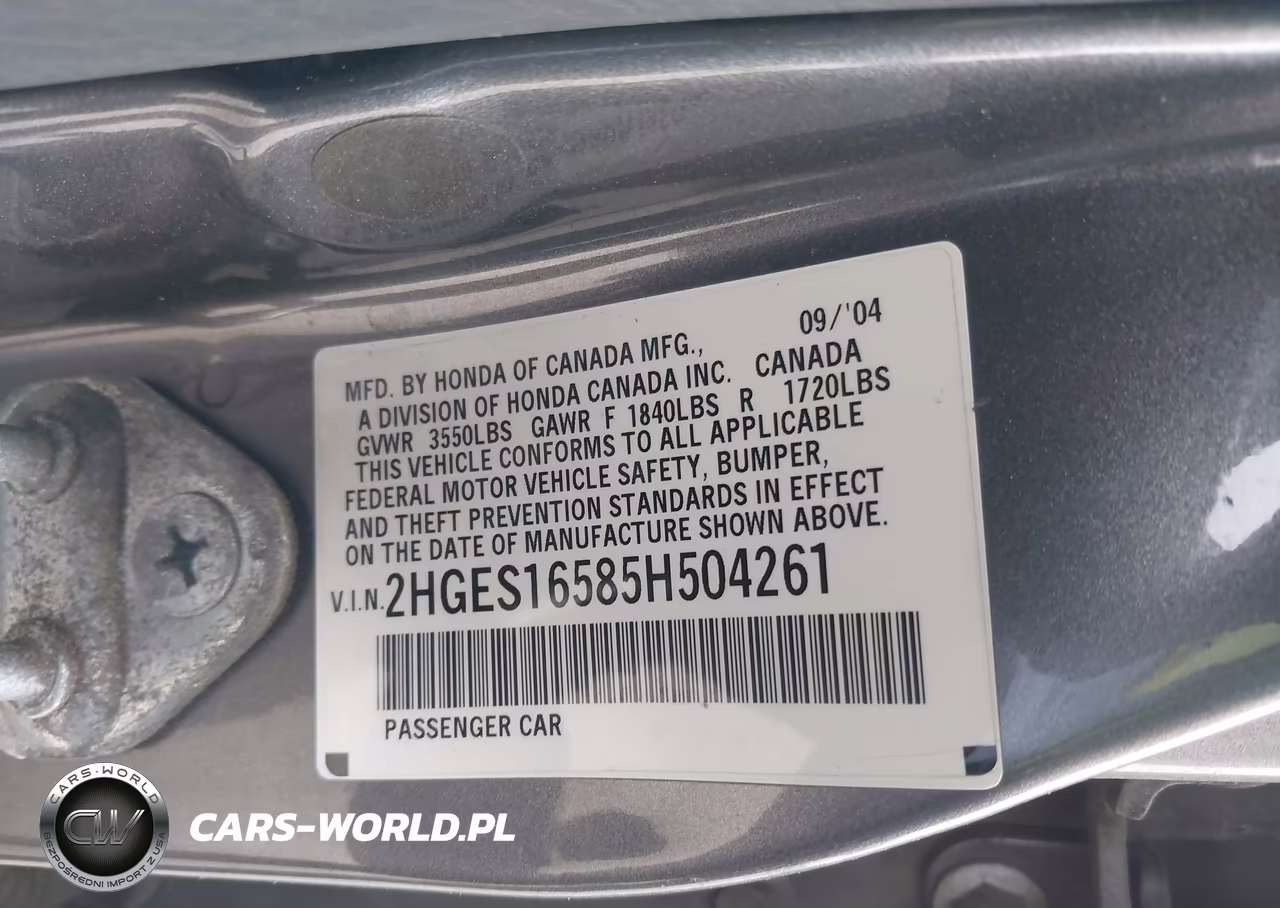 2005 Honda Civic Lx VIN:2HGES16585H504261 - 9