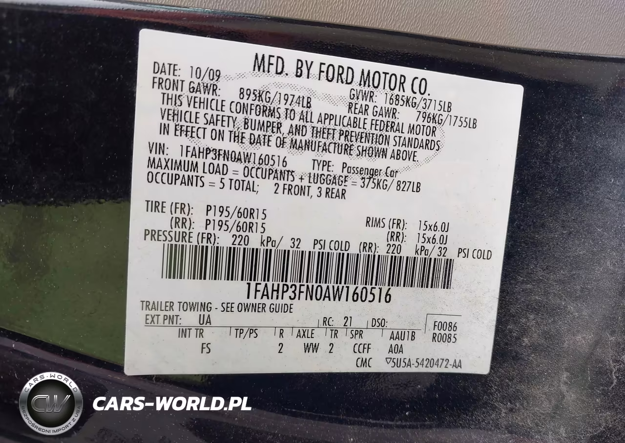 2010 Ford Focus Se VIN:1FAHP3FN0AW160516 - 9