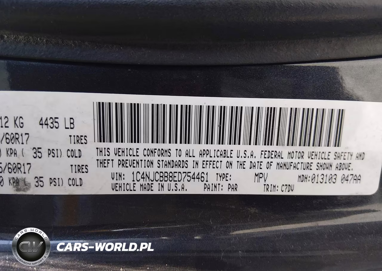 2014 Jeep Compass Sport VIN:1C4NJCBB8ED754461 - 9