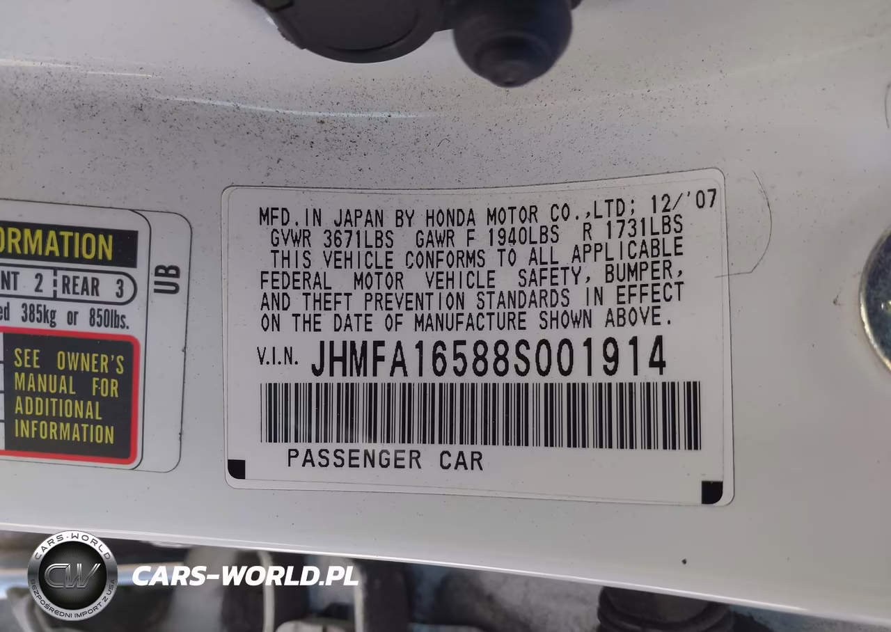 2008 Honda Civic Lx VIN:JHMFA16588S001914 - 9