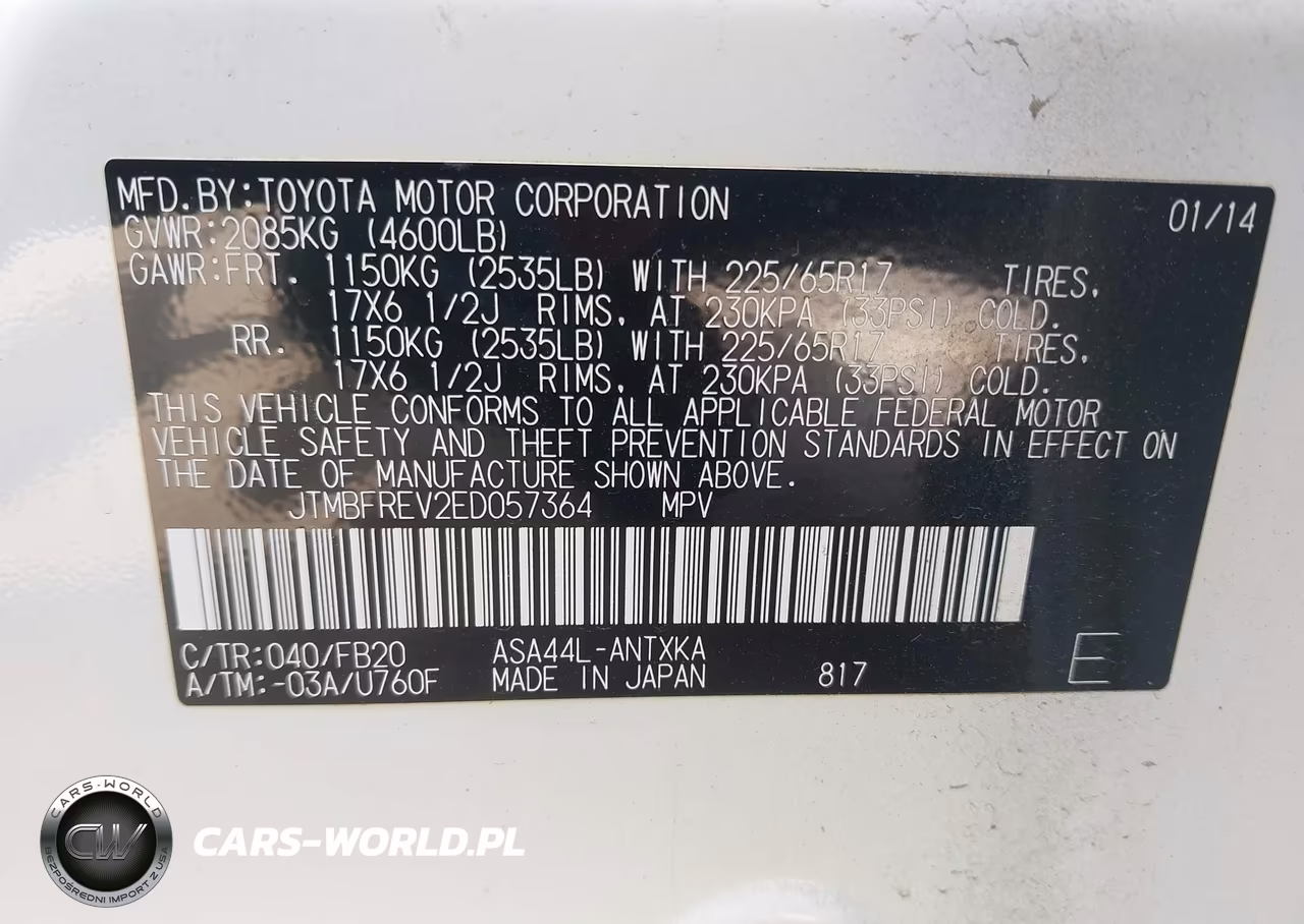 2014 Toyota Rav4 Le VIN:JTMBFREV2ED057364 - 9