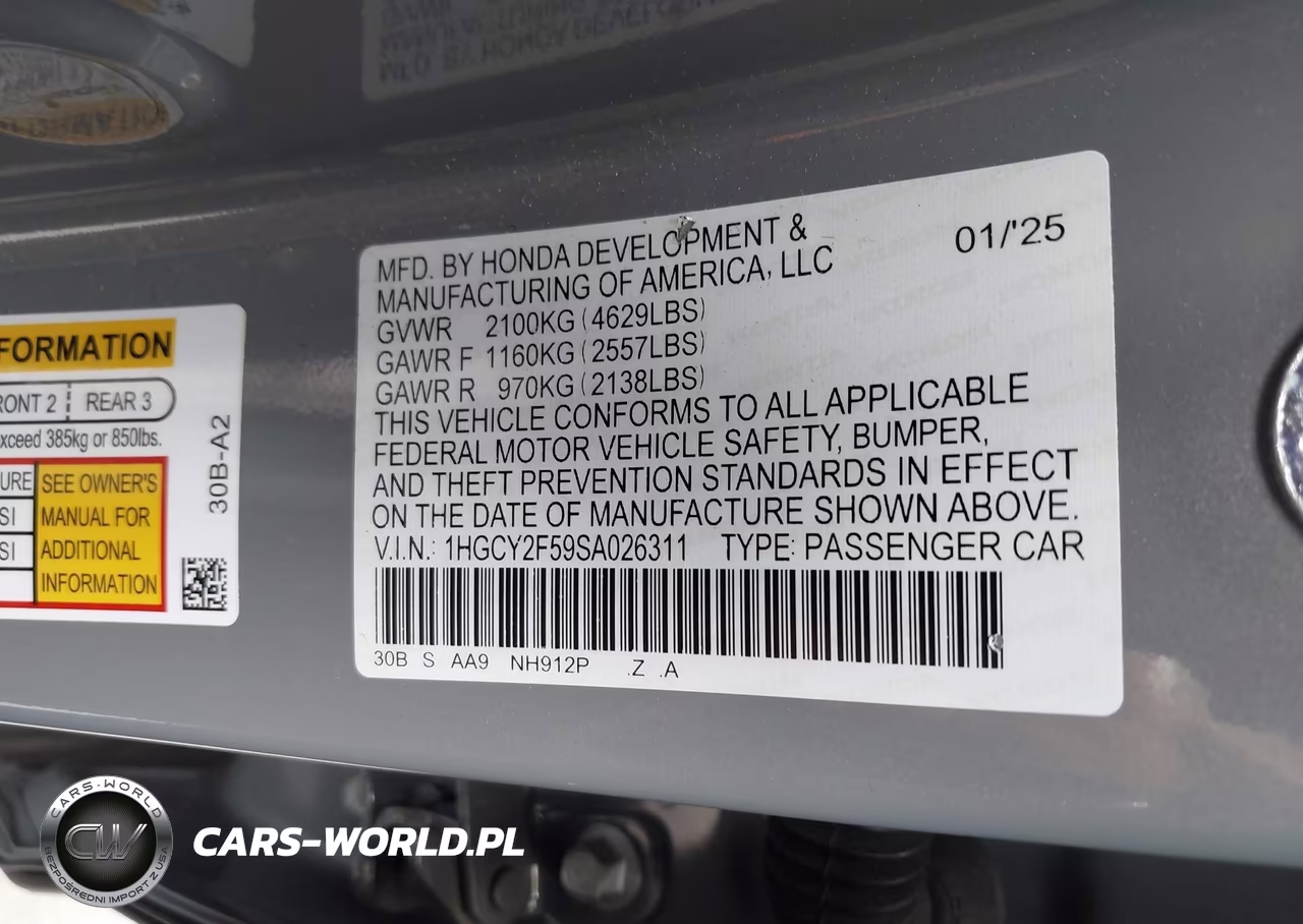 2025 Honda Accord Hybrid Sport VIN:1HGCY2F59SA026311 - 9