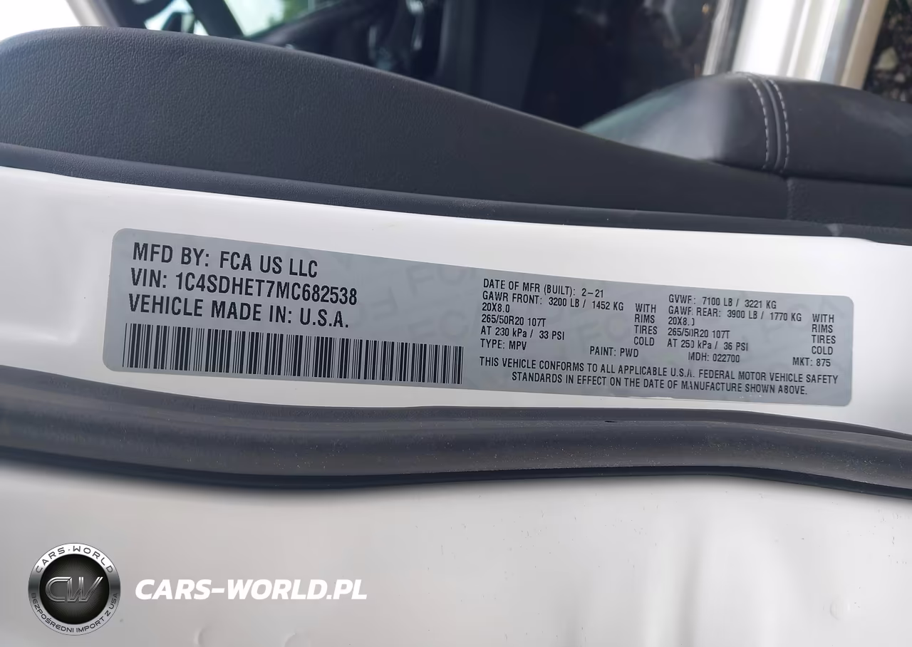 2021 Dodge Durango Citadel Rwd VIN:1C4SDHET7MC682538 - 9