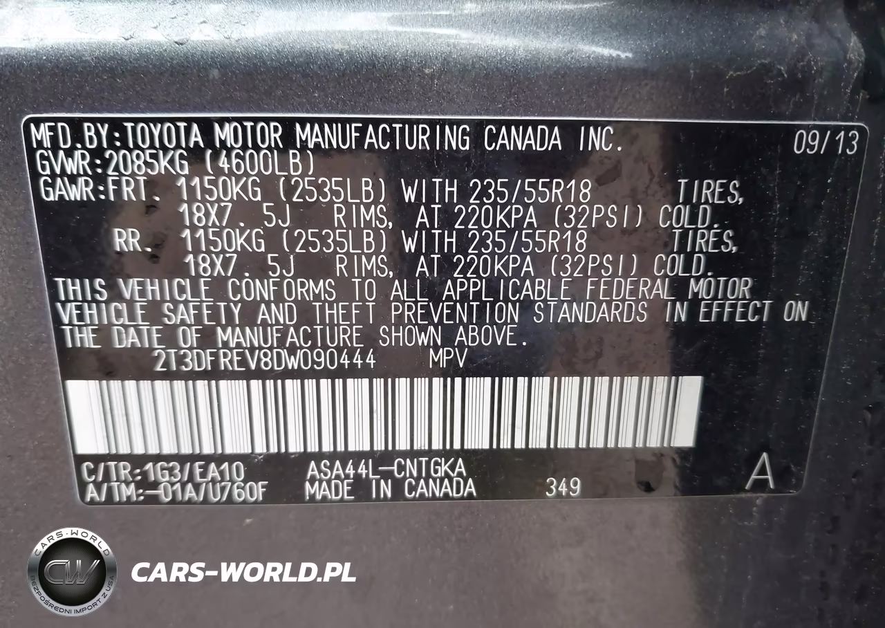 2013 Toyota Rav4 Limited VIN:2T3DFREV8DW090444 - 9