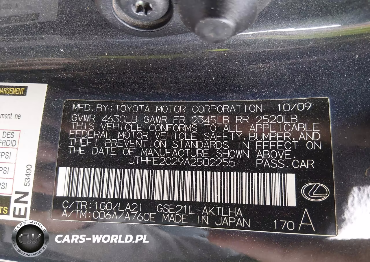 2010 Lexus Is 350C VIN:JTHFE2C29A2502255 - 9