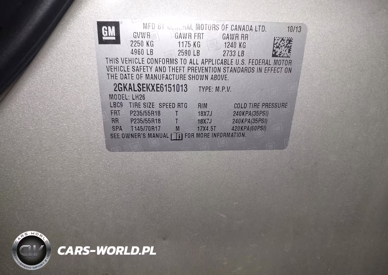 2014 GMC Terrain Slt-1 VIN:2GKALSEKXE6151013 - 9