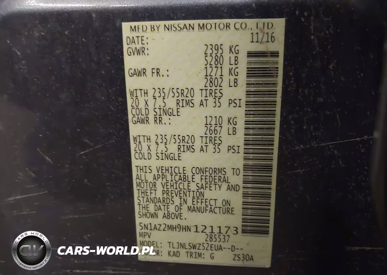 2017 Nissan Murano Platinum VIN:5N1AZ2MH9HN121173 - 9