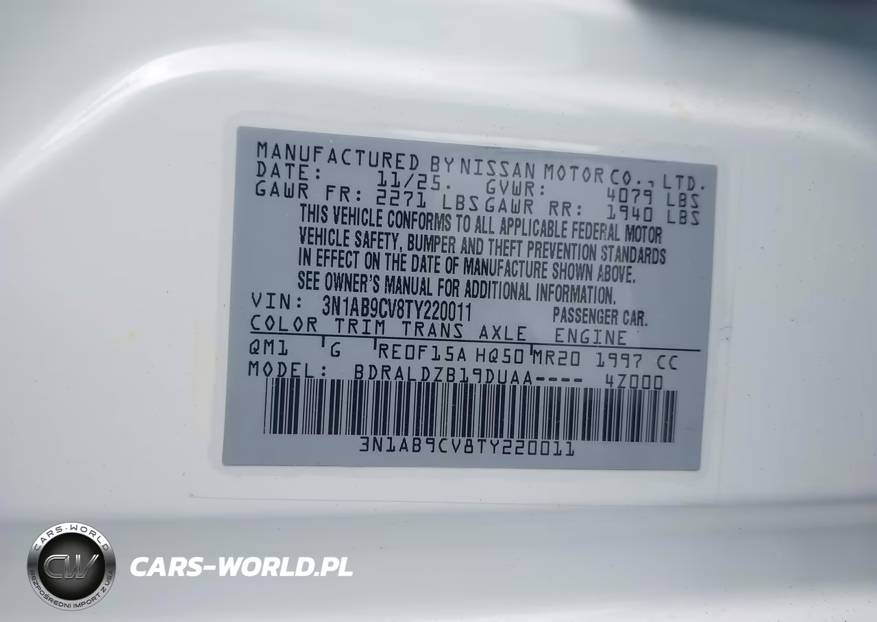 2026 Nissan Sentra Sv VIN:3N1AB9CV8TY220011 - 9