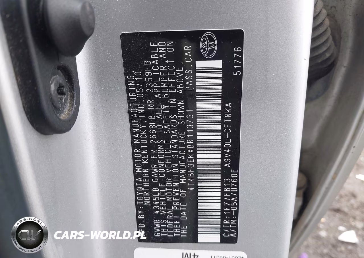 2011 Toyota Camry Le-Se-Xle VIN:4T4BF3EKXBR113731 - 9