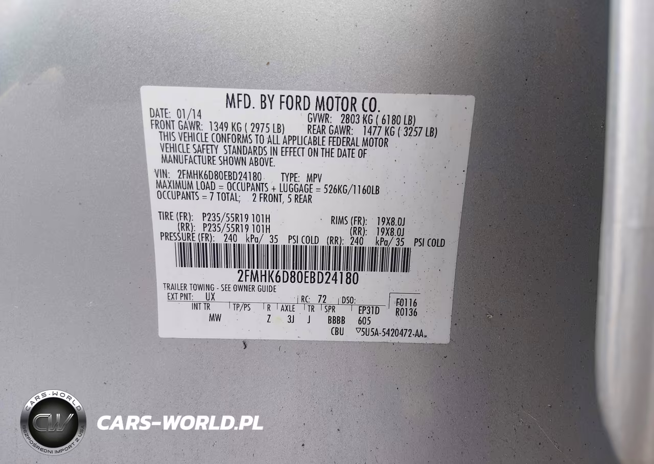2014 Ford Flex Limited VIN:2FMHK6D80EBD24180 - 9