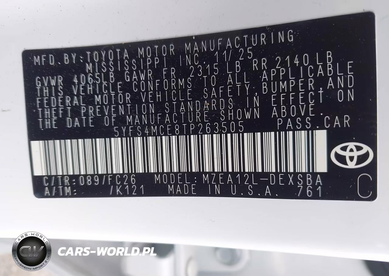 2026 Toyota Corolla Se VIN:5YFS4MCE8TP263505 - 9