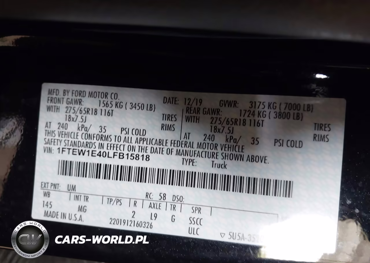 2020 Ford F-150 Xlt VIN:1FTEW1E40LFB15818 - 9