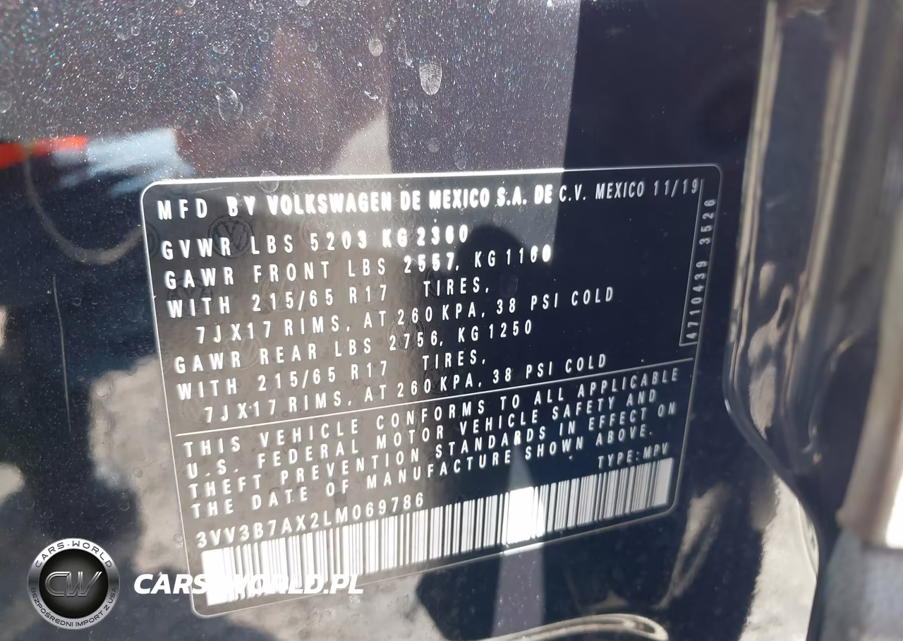 2020 Volkswagen Tiguan 2.0T Se-2.0T Se R-Line Black-2.0T Sel VIN:3VV3B7AX2LM069786 - 9